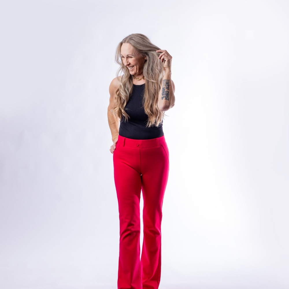 Betabrand Classic Bootcut Pants NWT size S-XL in Virtual Pink.